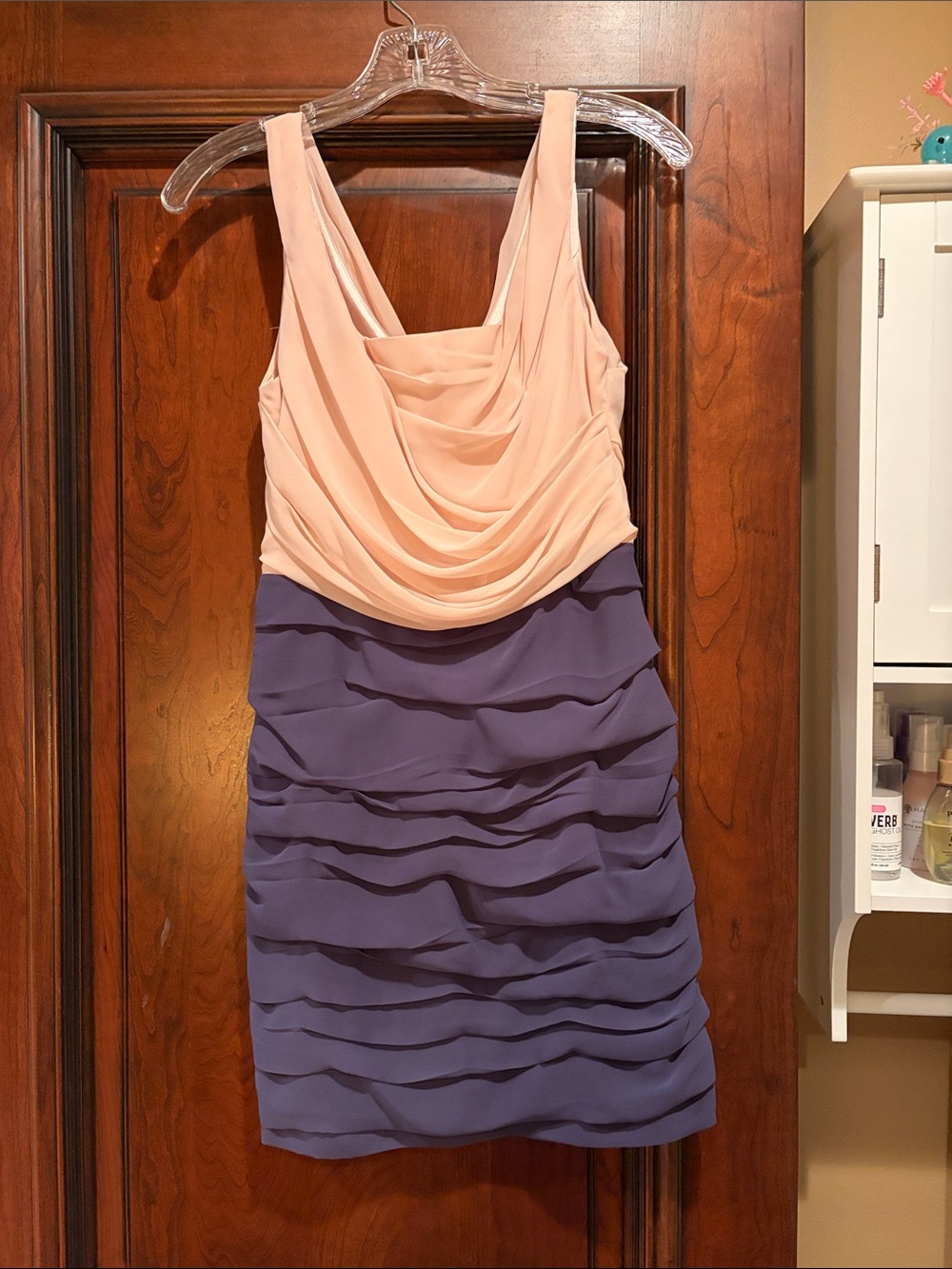 Express Peach and Lavender Ruffle Mini Dress